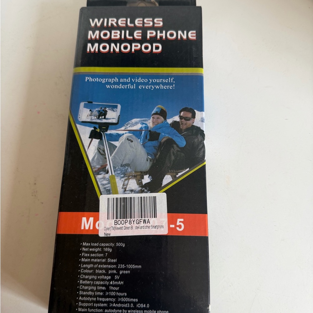 Wireless Mobile Phone Monopod - Black